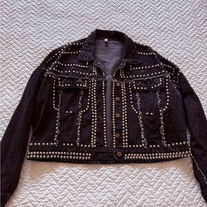 Studded Black Denim Jacket